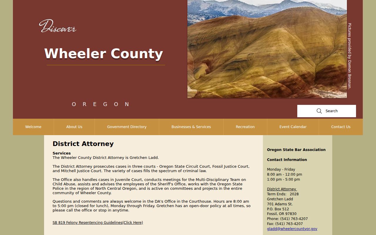 Wheeler County criminal court cases District Attorney office