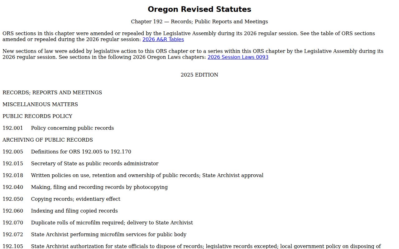 Wheeler County criminal records under Oregon Public Records Law